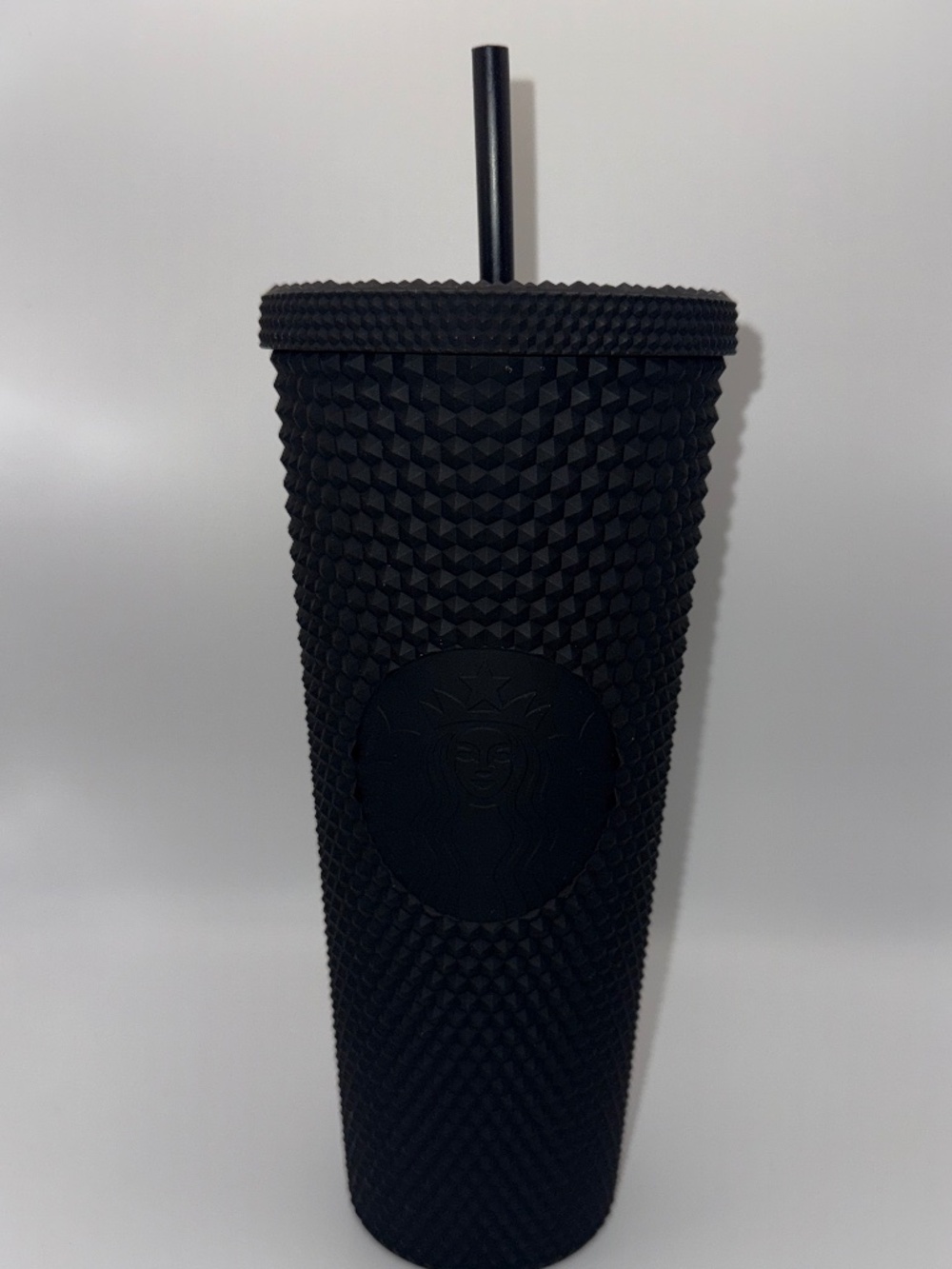 Starbucks 24 oz Matte Black Studded Venti Cold Cup Tumbler Lid Straw
